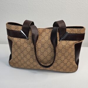 Authentic Gucci GG Monogram Canvas Princy Tote Handbag